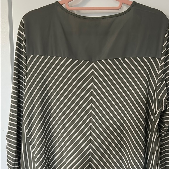 Chico's Striped Olive and Cream Tunic - Picture 9 of 9